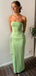 Sexy Sweetheart Sleeveless Mermaid Satin Long Prom Dresses For Party, PG834