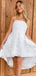 Elegant Spaghetti Strap Sleeveless Short A-line White Lace Homecoming Dresses For Party, PGH246