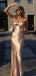 Sexy Spaghetti Strap Sleeveless Mermaid Satin Long Prom Dresses For Party, PG875
