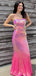 Sexy Spaghetti Strap Sleeveless Mermaid Sequin Long Prom Dresses With Trailing For Party, PG263