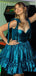 Sexy Spaghetti Strap Sleeveless Short A-line Sequin Homecoming Dresses For Party, PGH222