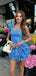 Sexy One-shoulder Sleeveless Mermaid Satin Short Homecoming Dresses For Party, PGH390