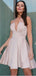 Sexy Spaghetti Strap Sleeveless Short A-line Satin Homecoming Dresses For Party, PGH298