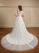 Gorgeous Off-shoulder Sleeveless A-line White Long Weddding Dresses With Trailing, PGW11