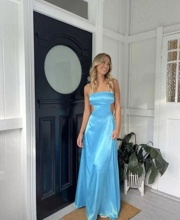 Soft Sweetheart Sleeveless Mermaid Satin Long Prom Dresses For Party, PG826