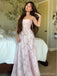 Sexy Spaghetti Strap Sleeveless Mermaid Tulle Pink Long Prom Dresses For Party, PG386