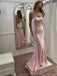 Sexy Spaghetti Strap Sleeveless Mermaid With Trailing Long Prom Dresses, PG63