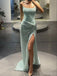 Sexy Sweetheart Sleeveless Mermaid Satin Long Prom Dresses For Party, PG736