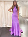 Sexy Halter Sleeveless Mermaid With Trailing Long Prom Dresses, PG66