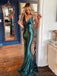 Soft Spaghetti Strap Sleeveless Mermaid Satin Long Prom Dresses For Party, PG754