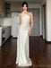 Soft One-shoulder Sleeveless Mermaid Satin Long Prom Dresses For Party, PG620