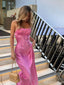 Soft Spaghetti Strap Sleeveless Mermaid Satin Long Prom Dresses For Party, PG414