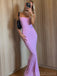 Sexy Spaghetti Strap Sleeveless Mermaid Satin Long Prom Dresses For Party, PG945