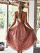 Elegant Spaghetti Strap Sleeveless Knee-length A-line Homecoming Dresses, PGH39