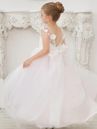 Gorgeous Jewel Sleeveless A-line Flower Girl Dresses For Wedding Party, PGF03