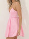 Sexy Spaghetti Strap Sleeveless Short A-line Pink Homecoming Dresses, PGH36