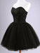 Elegant Sweetheart Sleeveless A-line Short Black Homecoming Dresses For Wedding Party, PGH15