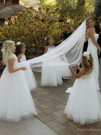 Simple High Neck Sleeveless A-line Flower Girl Dresses For Wedding Party, PGF06