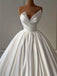 Unique V-neck Sleeveless Ball Gown White Wedding Dresses For Wedding Party, PGW07