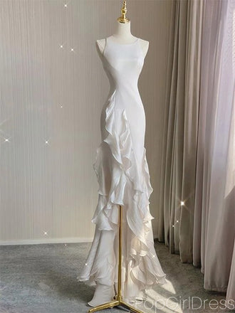 Sexy Halter Sleeveless Mermaid Satin Long Prom Dresses For Party, PG744