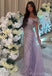 Elegant Off-shoulder Sleeveless Mermaid Tulle Long Prom Dresses For Party, PG624
