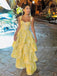 Formal Spaghetti Strap Sleeveless A-line Satin Long Prom Dresses For Party, PG496