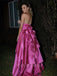 Formal Sweetheart Sleeveless A-line Satin Ruffles Long Prom Dresses For Party, PG470