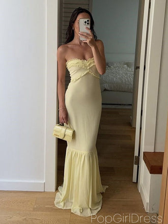 Sexy Sweetheart Sleeveless Mermaid Satin Long Prom Dresses For Party, PG937