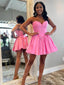 Cute Sweetheart Sleeveless A-line Satin Homecoming Dresses For Party, PGH478