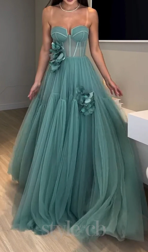 Elegant Sweetheart Sleeveless Mermaid Chiffon Long Prom Dresses For Party, PG1022