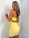 Sexy Spaghetti Strap Sleeveless Short Mermaid Yellow Homecoming Dresses For Party, PGH66