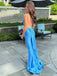 Sexy V-neck Spaghetti Strap Mermaid Sleeveless Prom Dresses For Party, PG158