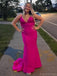 Sexy Spaghetti Strap V-neck Mermaid Sleeveless With Trailing Long Prom Dresses For Party, PG130