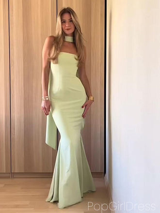 Sexy Sweetheart Sleeveless Mermaid Satin Long Prom Dresses For Party, PG990