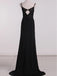 Modest Spaghetti Strap Sleeveless A-line Black Prom Dresses For Wedding Party, PG34