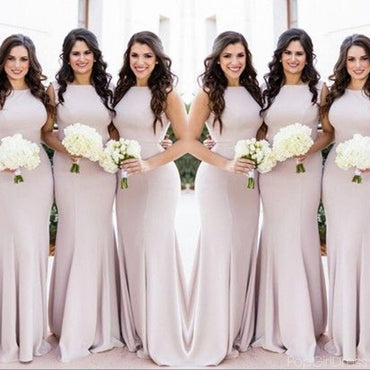 Simple Sabrina Sleeveless Mermaid Floor Length Bridesmaid Dresses For Wedding Party, PGB50
