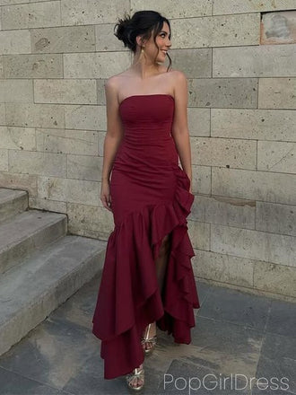 Sexy Sweetheart Sleeveless Mermaid Satin Long Prom Dresses For Party, PG917