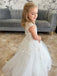 Gorgeous High Neck Sleeveless A-line White Flower Girl Dresses For Wedding Party, PGF04