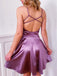 Elegant Spaghetti Strap V-neck Sleeveless Short A-line Homecoming Dresses For Party, PGH77