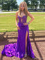 Sexy Sweetheart Sleeveless Mermaid Satin Long Prom Dresses With Trailing For Party, PG334
