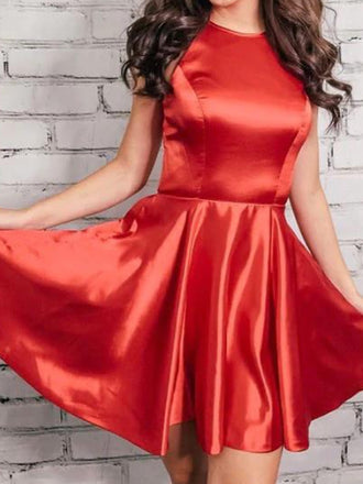 Modest Jewel Sleeveless Short A-line Homecoming Dresses, PGH28