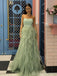 Cute Sweetheart Sleeveless A-line Tulle Long Prom Dresses For Party, PG686