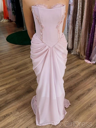Soft Sweetheart Sleeveless Mermaid Chiffon Long Prom Dresses For Party, PG1025