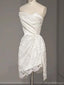 Elegant Sweetheart  Sleeveless Mermaid Short White Homecoming Dresses With Detachable Trailing, PGH02