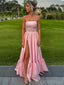 Soft Sweetheart Sleeveless A-line Satin Long Prom Dresses For Party, PG867