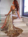 Shiny Spaghetti Strap Sleeveless Mermaid Sequin Long Prom Dresses For Party, PG490