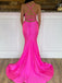 Sexy V-neck Mermaid Long Prom Dresses With Trailing For Wedding Party, PG44