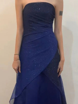 Modest Sweetheart Sleeveless Mermaid Long Prom Dresses With Trailing, PG18