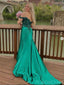 Elegant Off-shoulder Sleeveless Mermaid Satin Long Prom Dresses For Party, PG544