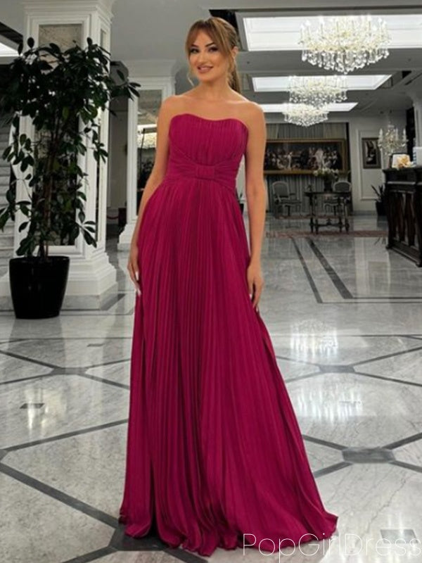 Elegant Sweetheart Sleeveless A-line Satin Long Prom Dresses For Party, PG564